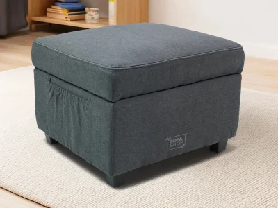 Dark Grey Fabric Storage Footstool - Ravenna