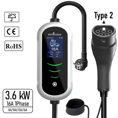Portable EV Charger Type 2 (3.6 kW/16A) 5M-10M WiFi+APP
